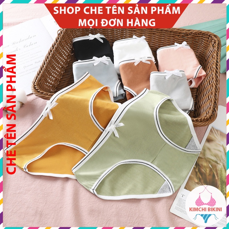 Quần lót nữ Cotton viền trắng cạp chun kháng khuẩn KIMCHIBIKINI chip nhật thoáng mát mềm mại dễ thương QL057