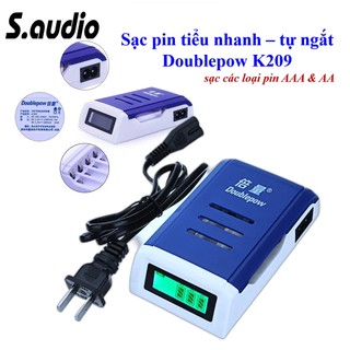 Bộ Sạc Pin Tiểu Tự Ngắt Doublepow BP-K209 Sạc Pin AA/AAA Nhanh Có Màn LCD Hiển Thị