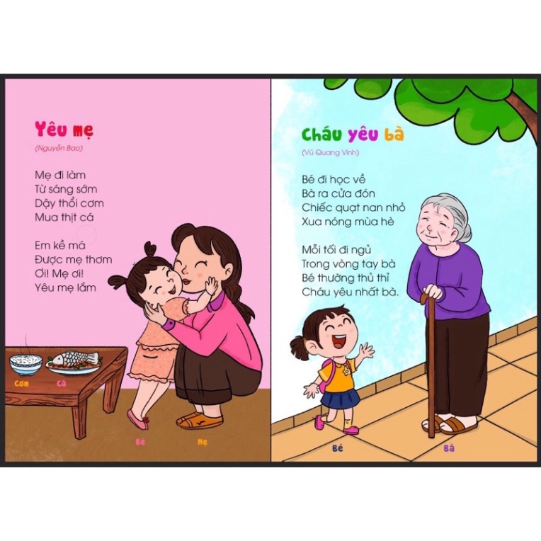 Sách bìa cứng - Thơ cho bé tập nói phát triển ngôn ngữ IQ và EQ cho bé từ 0- 5 tuổi  KN Book