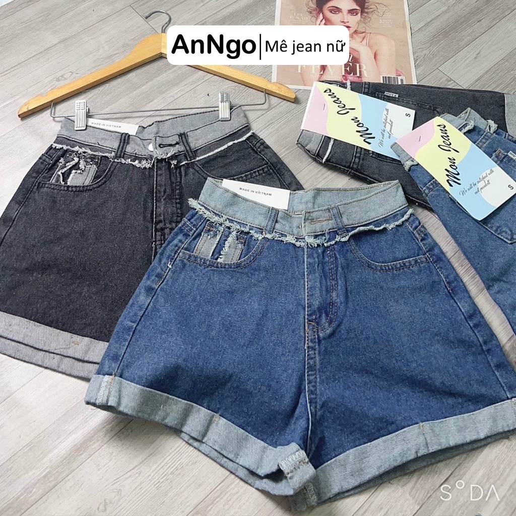 Quần short jean nữ xắn gấu, rách độc đáo AnNgo - AT276