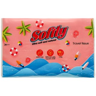 Khăn giấy du lịch Softly 2 lớp 50 tờ