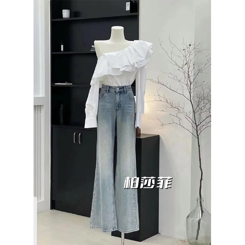 ÁO LỆCH VAI TRẮNG BÈO TIỂU THƯ BÈO NHÚN