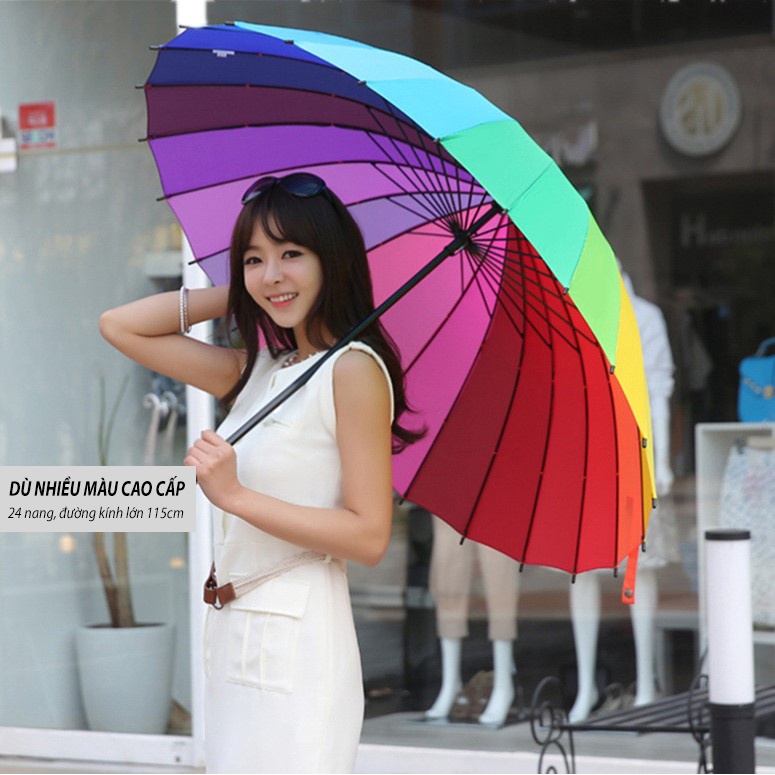 Dù đa sắc 24 màu cực xinh, dù nhiều màu phiên bản Cao Cấp