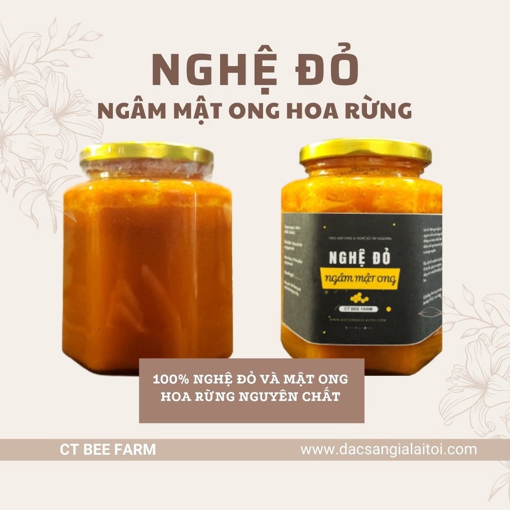 NGHỆ ĐỎ NGÂM MẬT ONG HOA RỪNG NGUYÊN CHẤT CT BEE 500ML