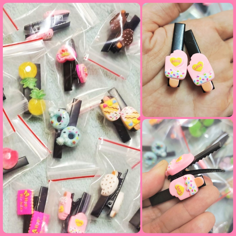 Set 2 kẹp tóc mái đính charm đáng yêu cho bé