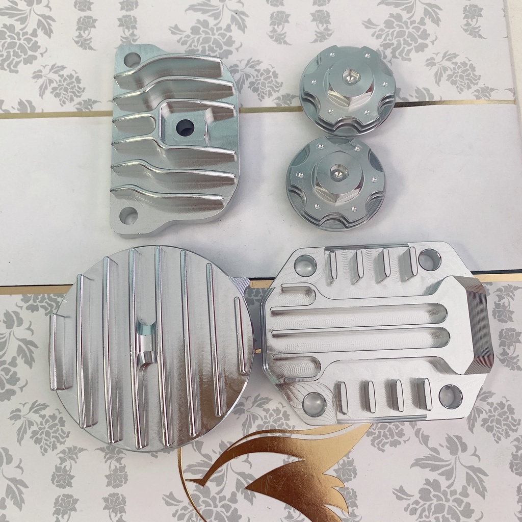 Bộ nắp đầu bò 5 món cnc gắn wave nhỏ, dream
