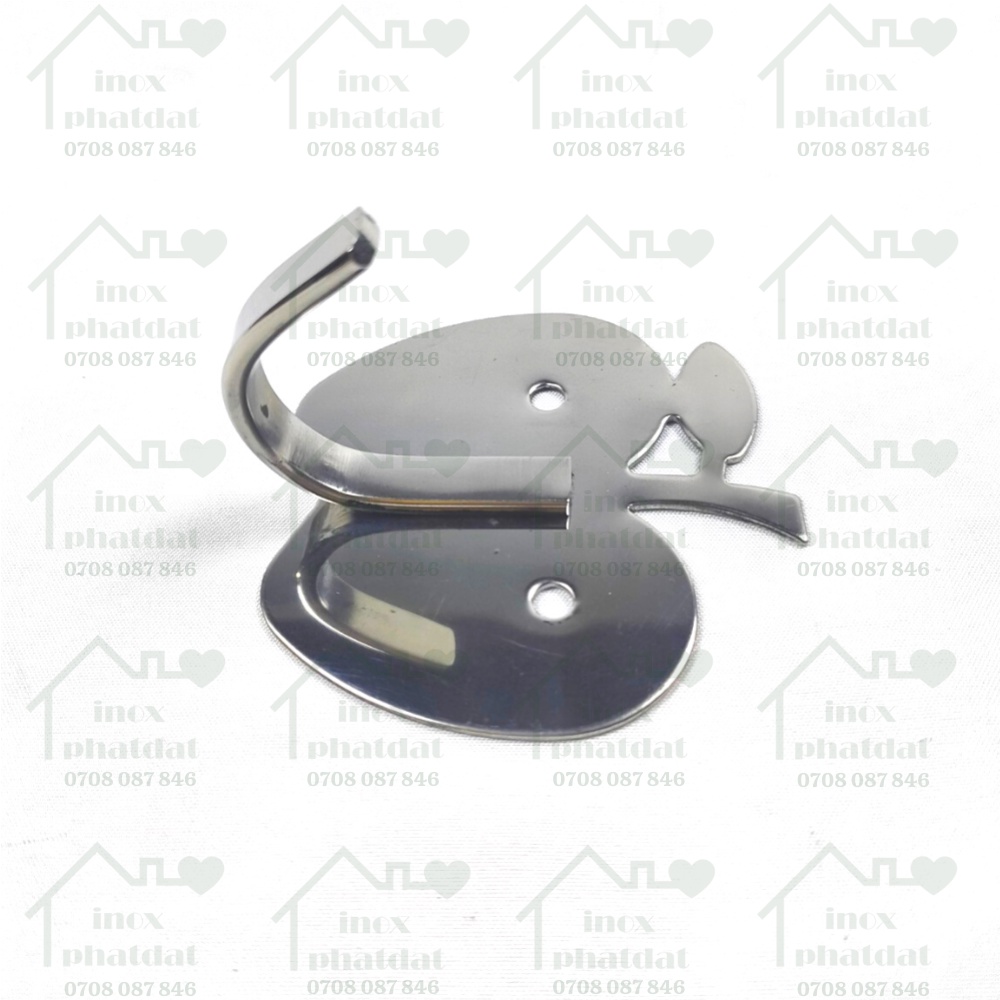 Móc treo đồ nhà tắm 100% Inox đặc PHÁT ĐẠT không rỉ sét, Móc đơn inox hình táo, ngôi sao, bướm, tim