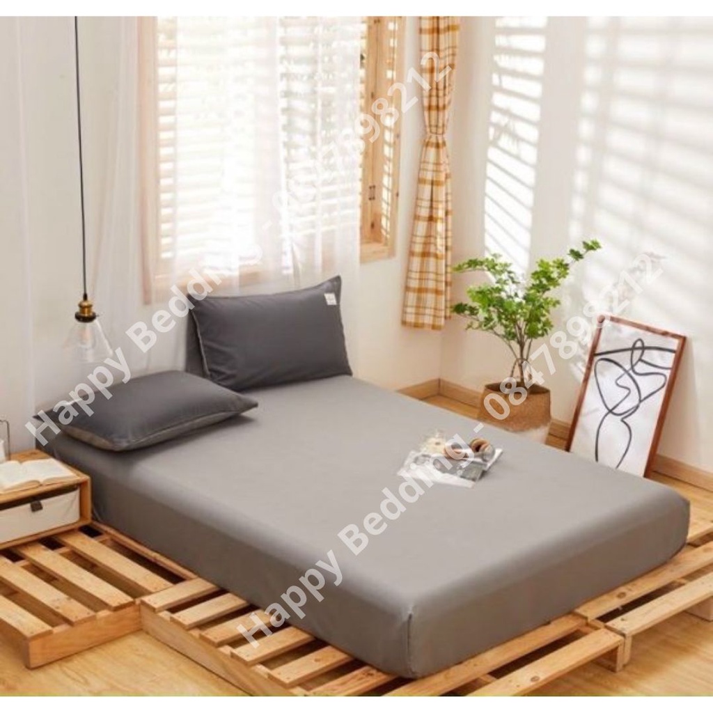 Ga trải giường tici (Ga không gối) , ga giường, drap nệm 1 màu trơn basic phong cách Hàn Quốc | BigBuy360 - bigbuy360.vn