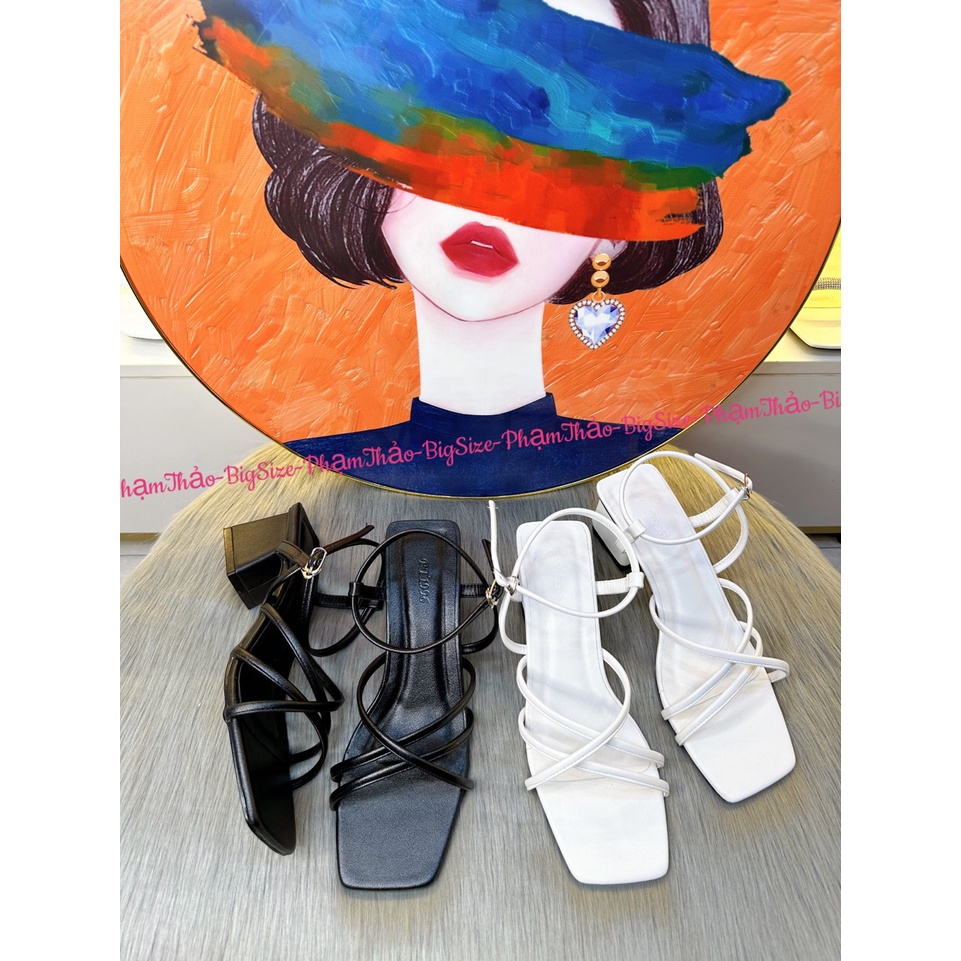 Dép Cao Gót SanDal BigSize 40-44 Gót Vuông 5 Phân