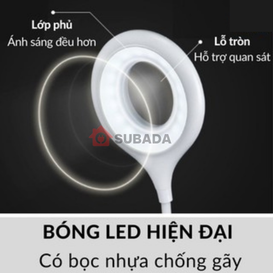 Đèn led usb chống cận bảo vệ mắt để bàn học làm việc SuBaDa kiêm đèn ngủ nhỏ gọn tiện lợi tiết kiệm điện DU01 | BigBuy360 - bigbuy360.vn