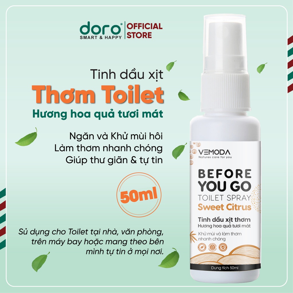 Chai Xịt khử mùi Toilet, giúp làm thơm nhanh chóng. Xịt Bẫy Mùi Toilet Before You Go Toilet Spray Vemoda