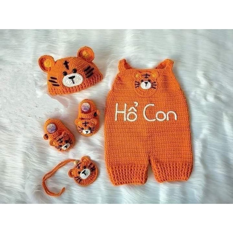 YẾM MÓC LEN CHO BÉ HANDMADE  không kèm nón, túi, giày