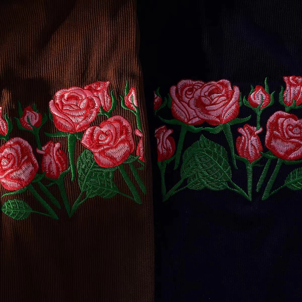 Áo Sơ Mi Nhung Kẻ Thêu Hoa Thời Trang Mùa Hè Giản Dị Dành Cho Nữ Và Nam