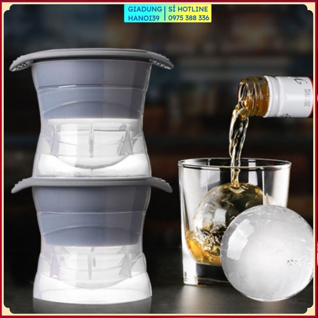 (CAO CẤP) Khay, Khuôn Đá, Làm Thạch Vỉ 1 Viên Dang Tròn Có Nắp Đậy An Toàn Tiện Lợi - viên tròn