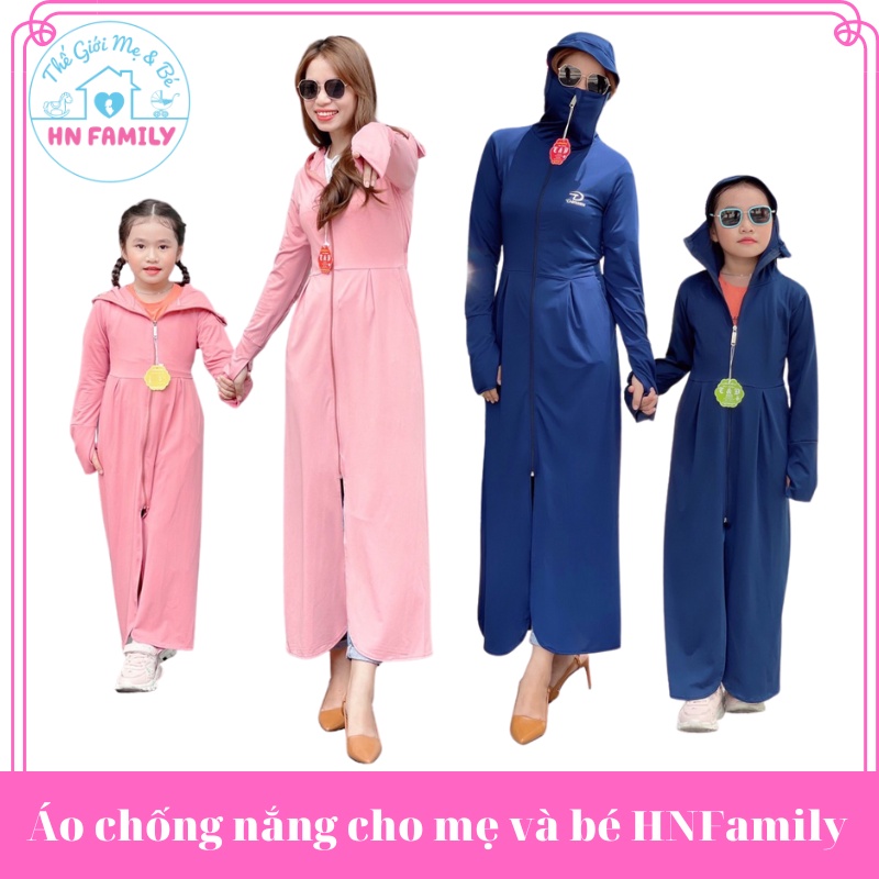 Áo chống nắng cho mẹ và bé HNFamily (Tặng khẩu trang) - Áo choàng chống nắng toàn thân nữ bé gái chống UV bảo vệ trẻ em