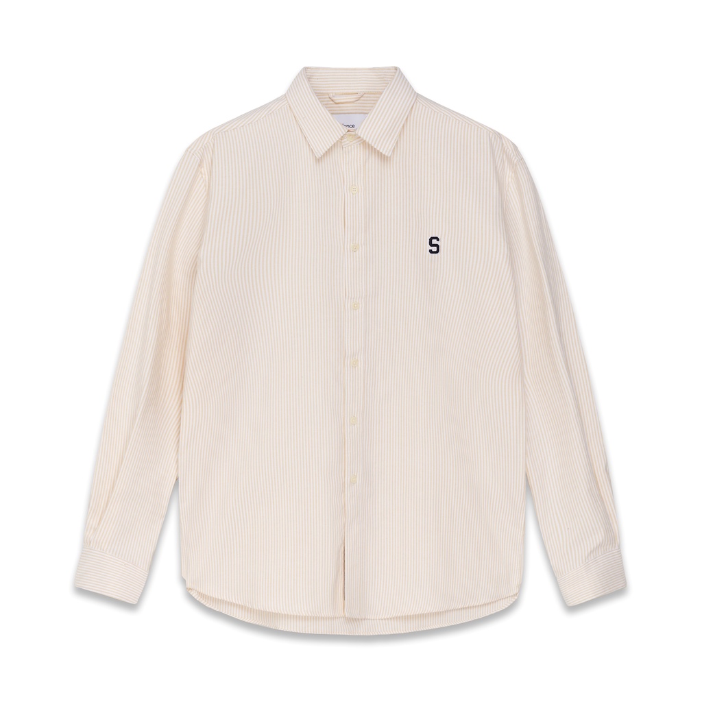 Áo sơ mi SilenceStandard Premium Oxford Shirt Logo S thêu/ kẻ vàng [SO02]