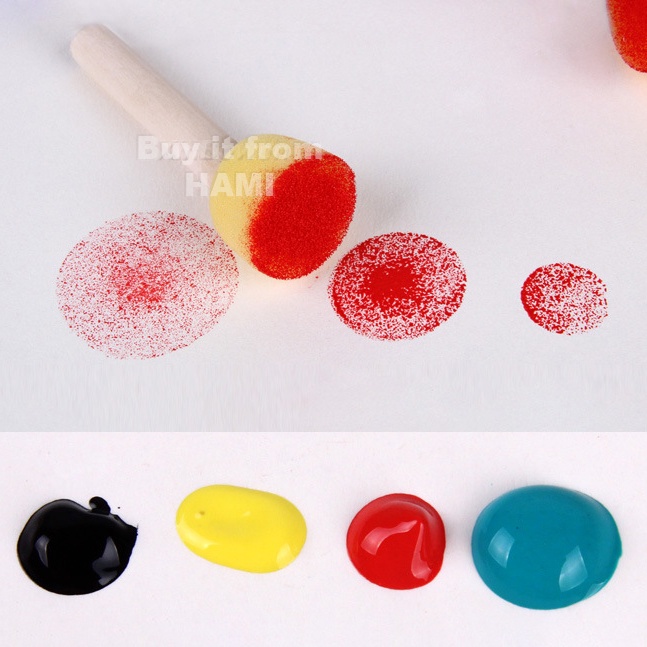 Tay cầm gỗ bọt biển bộ 5 cây dùng giáo dục trẻ TỰ LÀM tranh