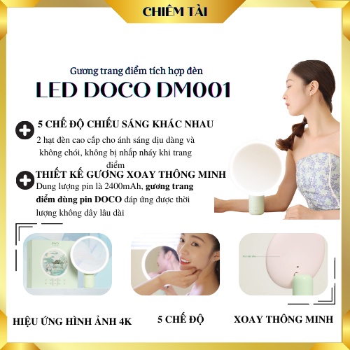 Gương trang điểm tích hợp đèn LED DOCO DM001