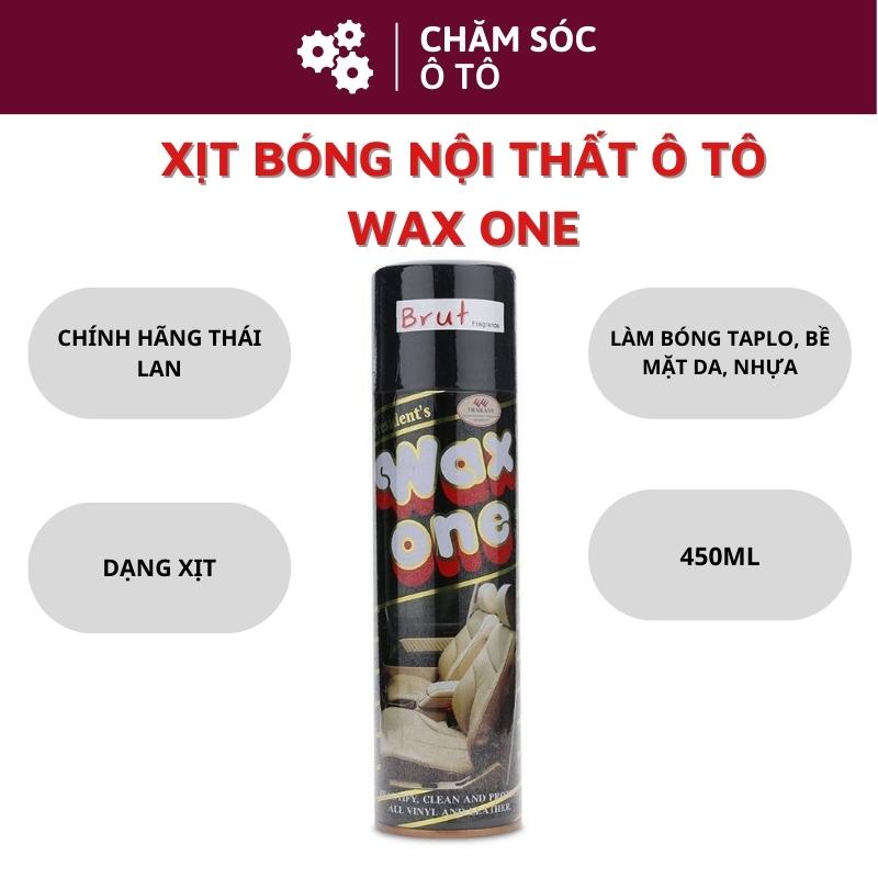 Chai Xịt Đánh Bóng Da Cao Cấp Và Làm Sạch Nội Thất Ô Tô WAX ONE 450ml MADE IN THAI LAN- Chamsocoto