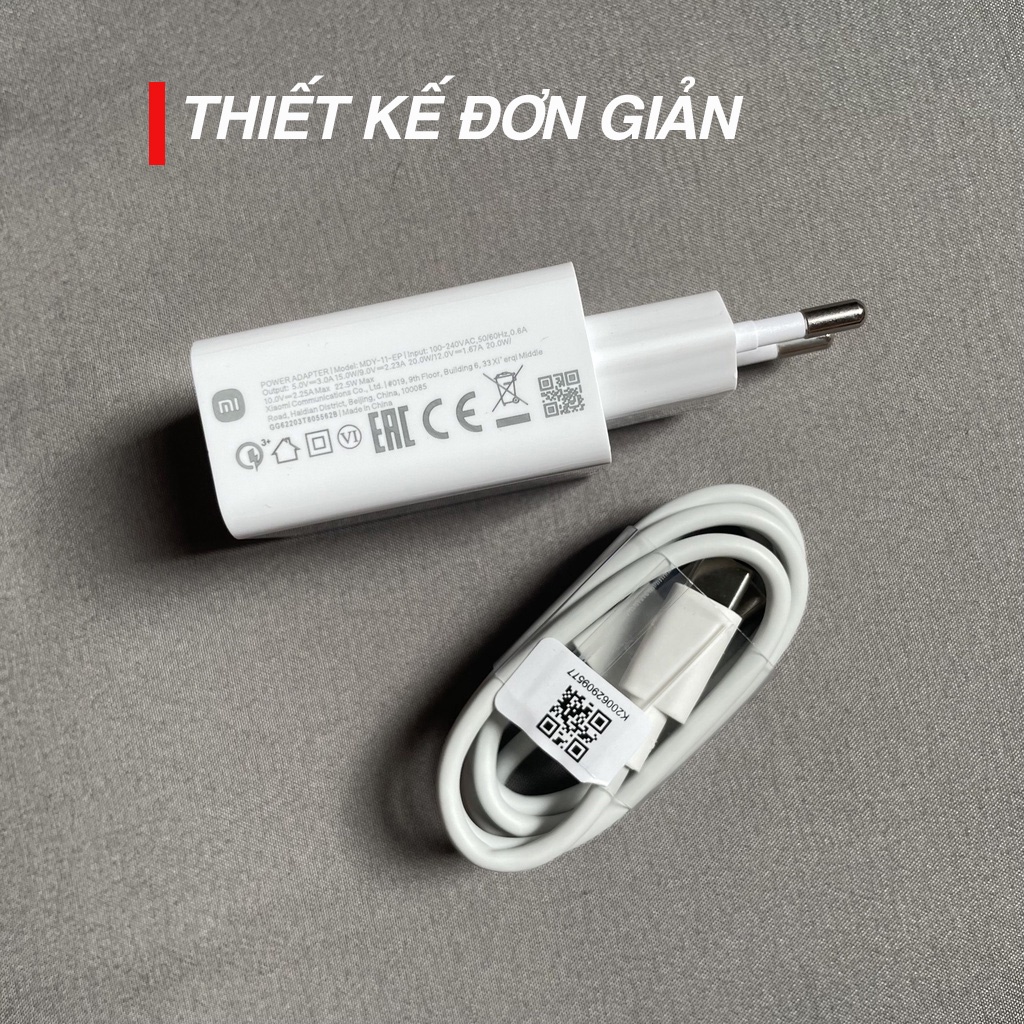 Sạc nhanh Xiaomi 33w kèm dây sạc nhanh 3A 6A BACARAT - Hàng chính hãng