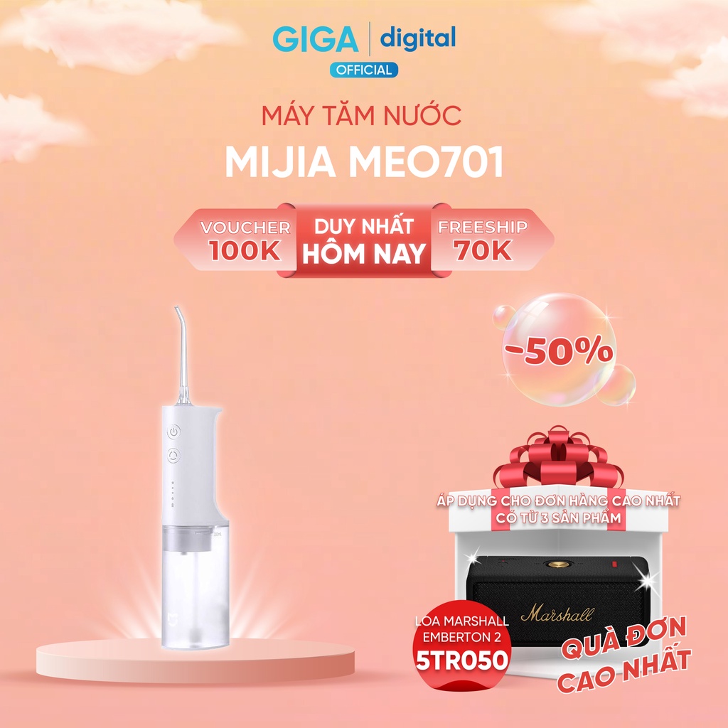 Máy Tăm Nước Cho Răng Niềng Xiaomi Meo701 - Làm Sạch Răng Miệng 4 Đầu Thay Thế, 4 Chế Độ Linh Hoạt