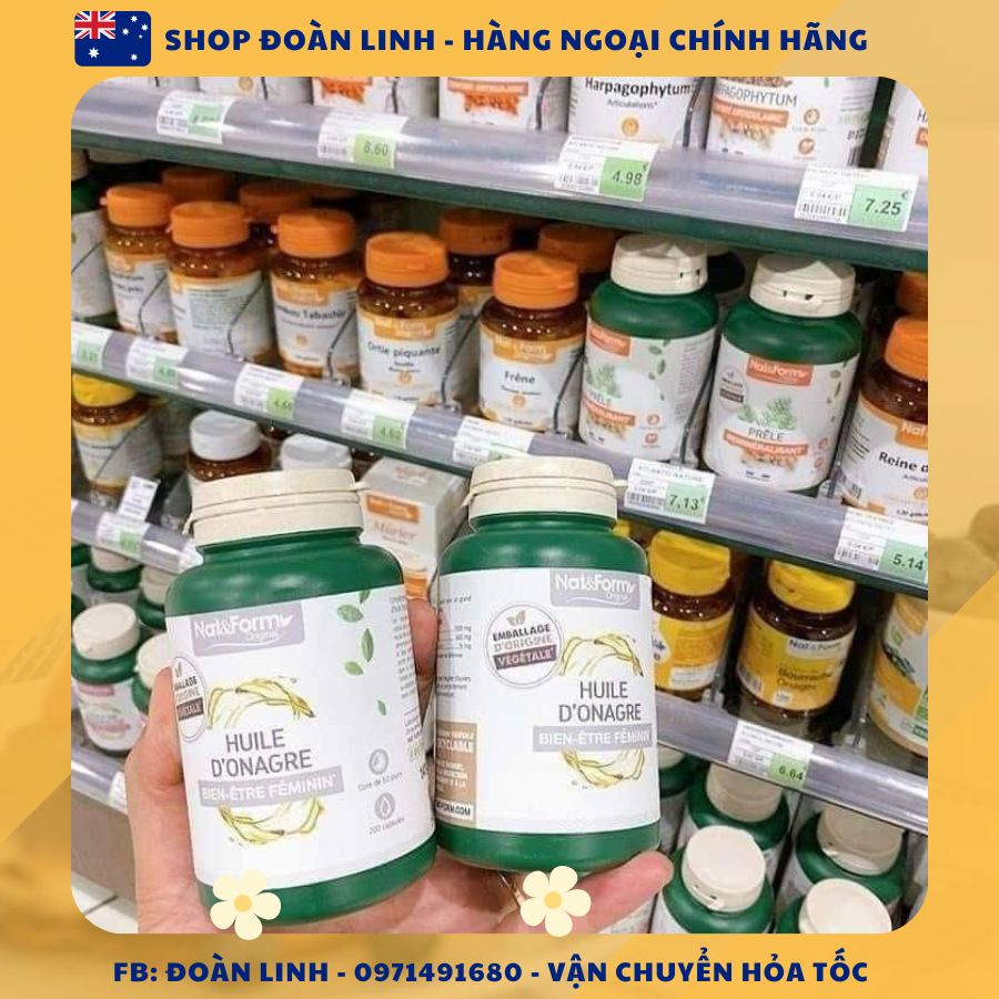 Tinh Dầu Hoa Anh Thảo Hữu Cơ Pháp NAT & FORM, Hàng chuẩn Pháp, 200 viên tinh dầu hoa anh thảo lưu ly, Date 2025