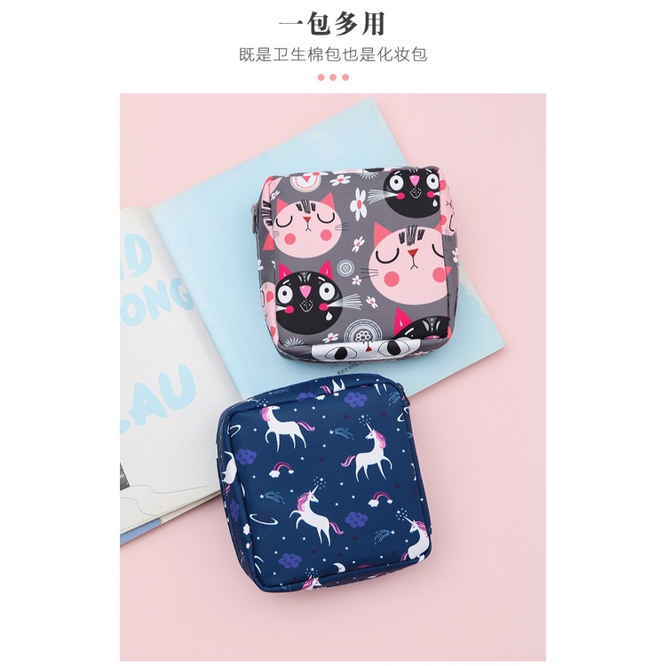 Túi Đựng Đồ Trang Điểm Mini Họa Tiết Cute 13x13x5cm