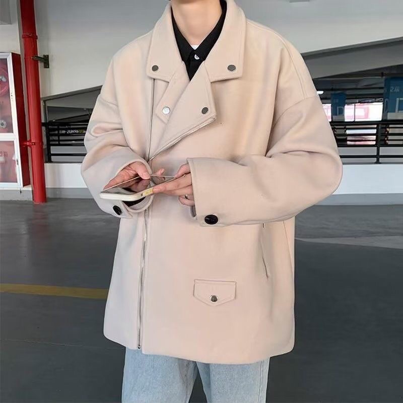 Áo Khoác Dạ Cổ V Đính Cúc Unisex