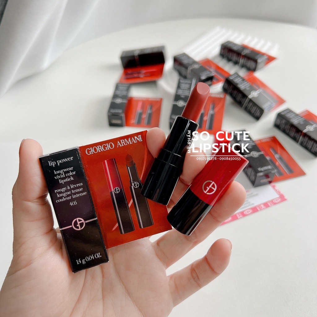 Fullbox - Son Thỏi Giiorgio Armani Matte Intense Matte & Comfort Lipcolor Màu 405 - Đỏ Gạch Sultan