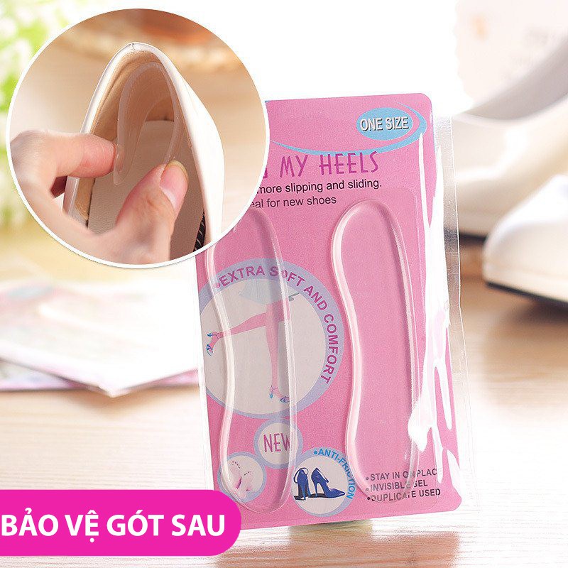 Bộ 2 Miếng Dán Gót Giày Silicon Chống Rộng, Nhấc Gót, Tuột Gót - Cặp Lót Giày Bảo Vệ Lưng Gót 1280 mienphishiptoanquoc