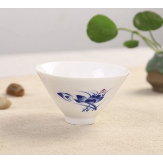 Chén sứ Cảnh Đức vẽ tay chén nón nhỏ