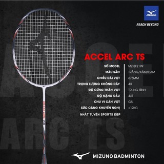 Vợt cầu lông mizuno accel arc ts ; fb: nhất tuyến sports đbp