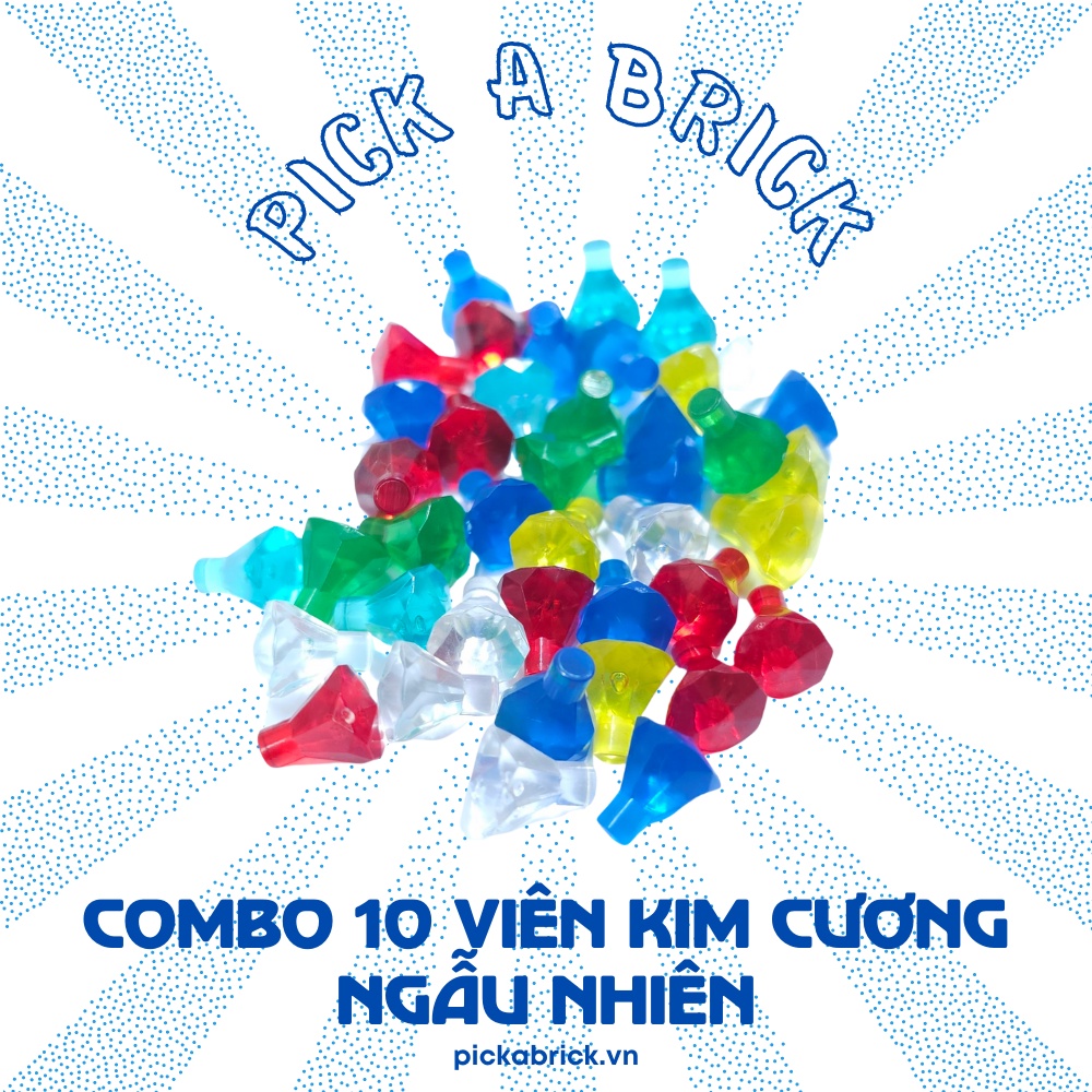 Phụ kiện Combo 10 viên Kim cương M74 - Đồ chơi lắp ráp mô hình phụ kiện Minifigures phụ kiện đá quý kho báu, châu báu