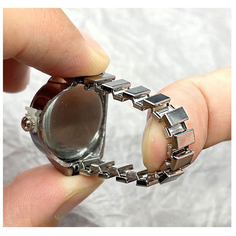 Đồng hồ nhẫn đeo ngón tay út, ngón trỏ, ngón cái, nhẫn đính đá nam nữ phong thủy mạ vàng đẹp