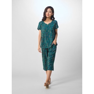 BỘ MẶC NHÀ WONNER 23023 CỘC TAY QUẦN NGỐ CHẤT LIỆU LANH