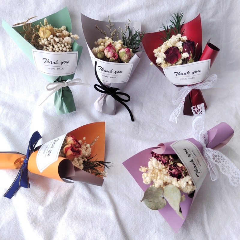 Bó hoa khô mini thơm trang trí hộp quày