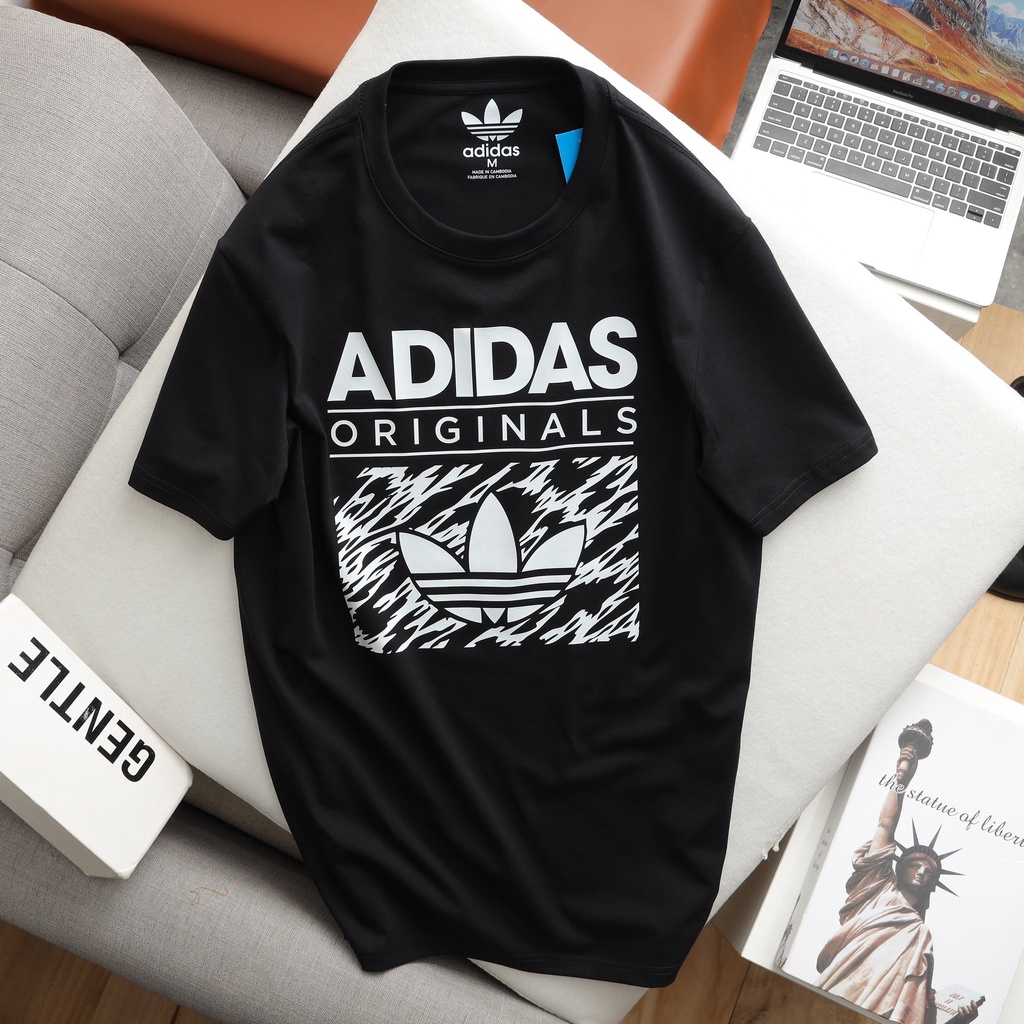 Áo thun nam cổ tròn Adida , Áo Phông Unisex chất liệu vải Cotton co dãn 4 chiều dày dặn có bo cổ, mã SJ22
