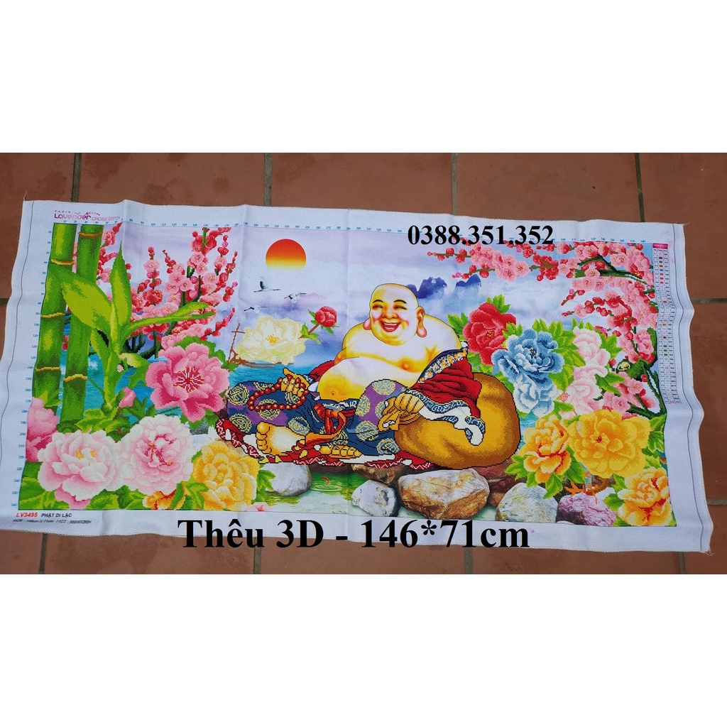 Tranh thêu chữ thập thành phẩm phật di lạc Z588-118x57cm MN0167 MN0166 LV3495 223081 88886 89016 MN0226