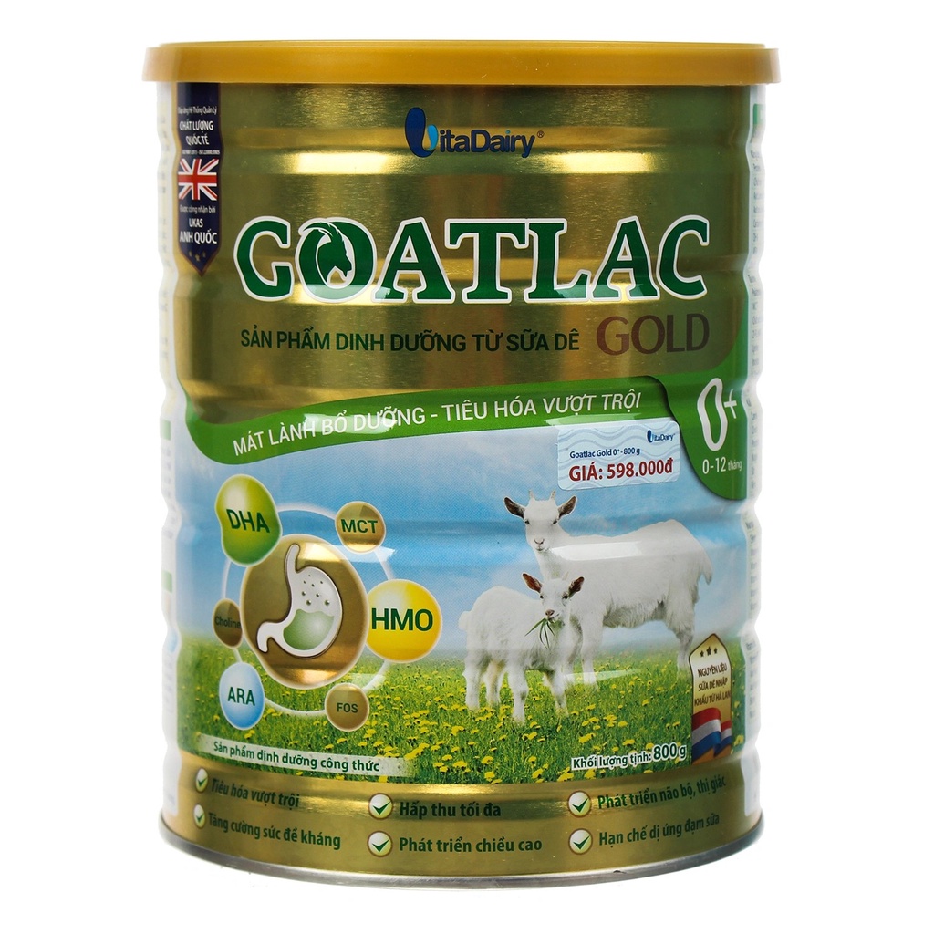 Sữa Dê Goatlac Gold BA, 0+,1+, 2+ 800g