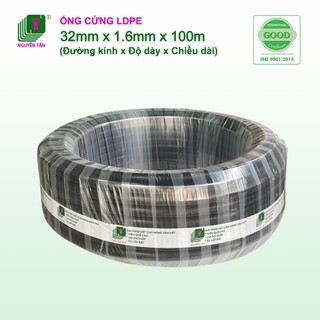 Cuộn 100m ống dây tưới LDPE Nguyễn Tân 32mm - dày 1.6mm | Ống chuyên dụng cho hệ thống tưới tự động