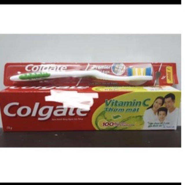 Kem đánh răng Colgate Vitamin C Ngừa sâu răng 170g tặng bàn chải cao cấp