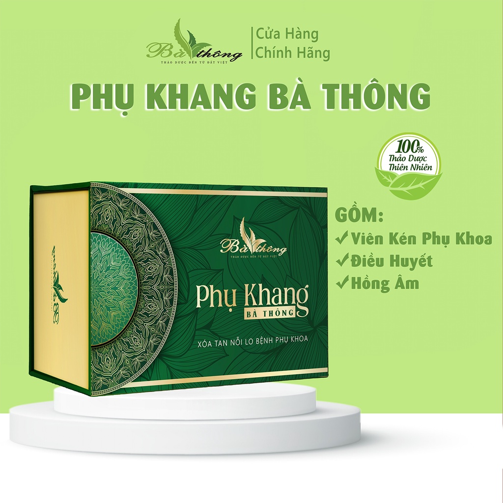 phụ khang Bà Thông là một bộ sản phẩm kết hợp của Thảo dược Bà Thông hỗ trợ các bệnh sinh lý nữ, viêm nhiễm...