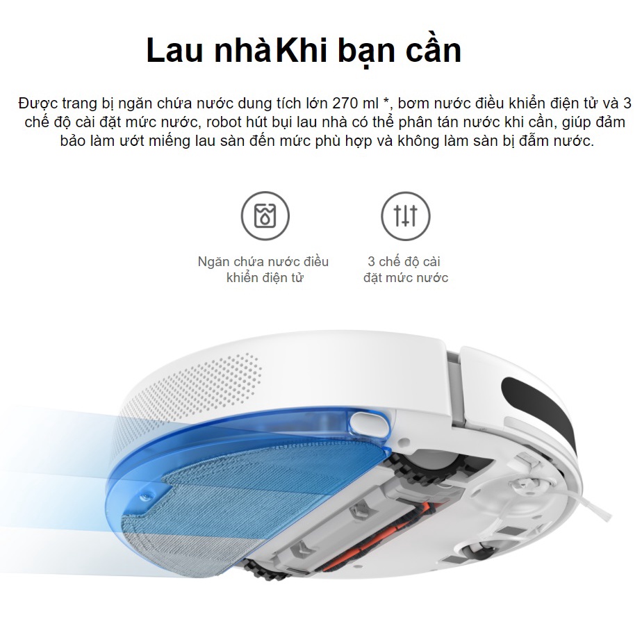 Robot hút bụi lau nhà Xiaomi Mi Robot Vacuum Mop 2 Lite - Bảo hành chính hãng 12 Tháng