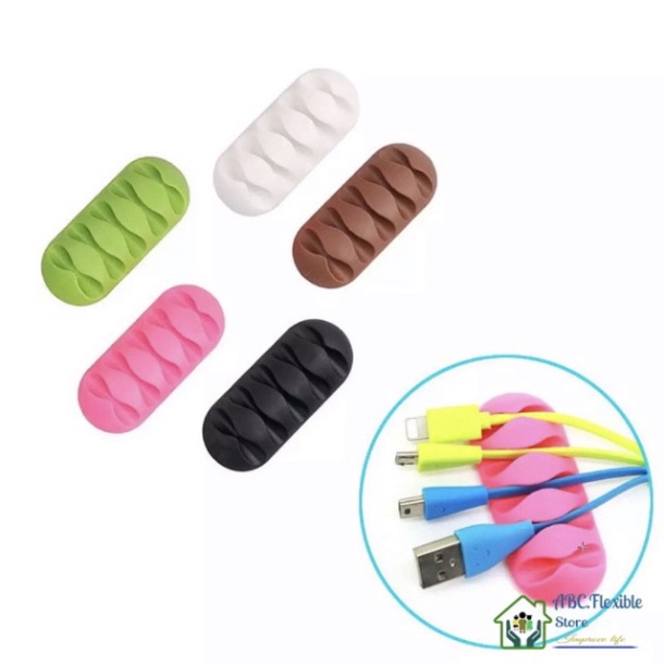 [KHUYẾN MẠI] Kẹp cao su giữ dây điện, dây sạc, tai nghe gọn gàng tiện lợi