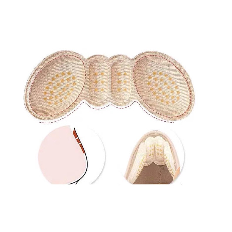 Bộ 2 miếng lót gót giày chống rộng, chống trầy có mặt gai silicon bám chân gót cực êm chân_ Hàng có sẵn