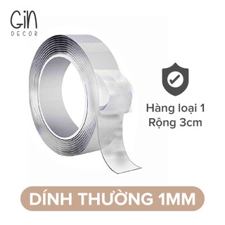 [Hàng loại 1 rộng 3cm] Cuộn keo 2 mặt silicon siêu dính trong suốt