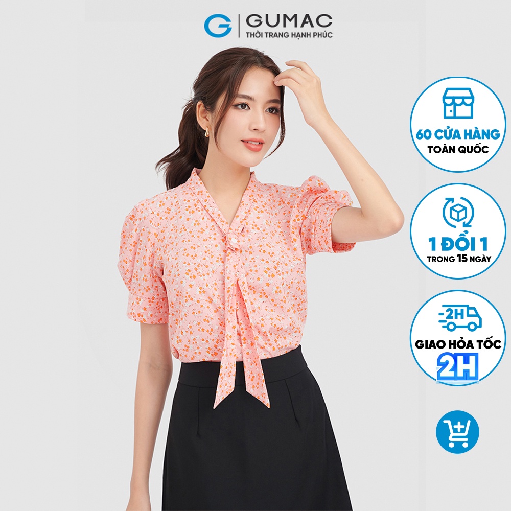 Áo kiểu xếp ly tay GUMAC AC09041