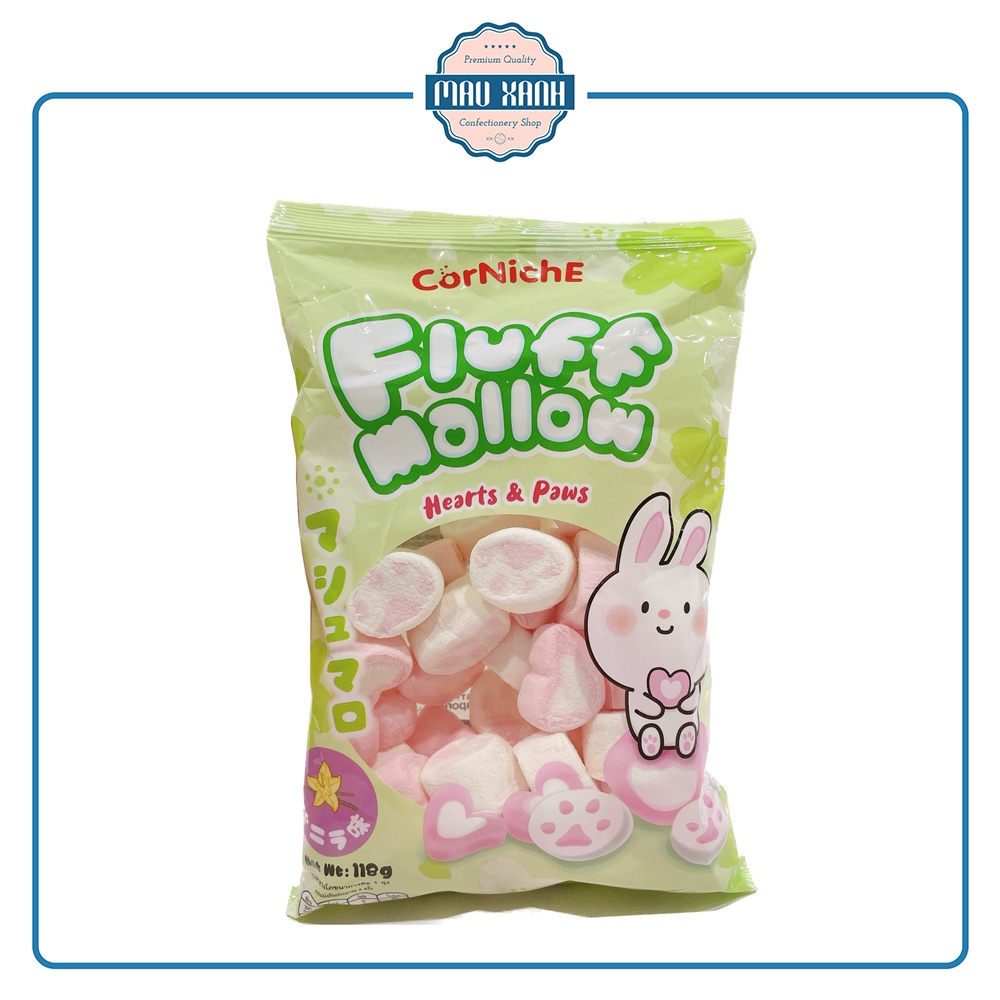 Kẹo Bông Gòn Marshmallow Corniche Fluff Mallow Hình Trái Tim & Bàn Chân ...