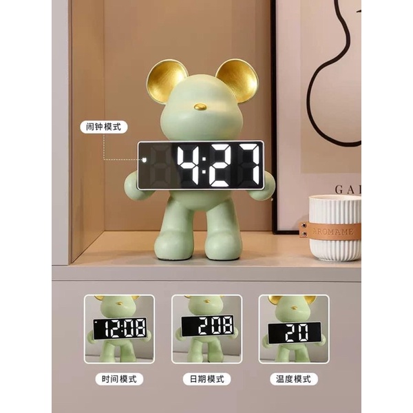 Đồng hồ đèn led hình gấu decor siêu xinh 🕰