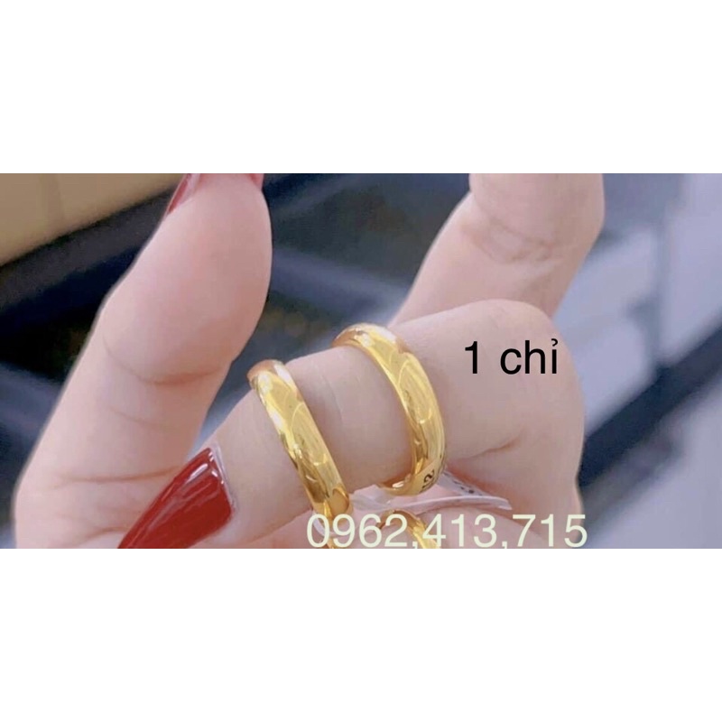 Nhẫn trơn 5 phân , nhẫn trơn 1 chỉ mạ vàng 24 cao cấp